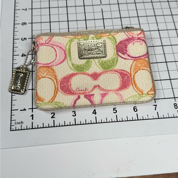 Coach Poppy Signature Cs. Multicolor Coin Purse - Picture 1 of 7